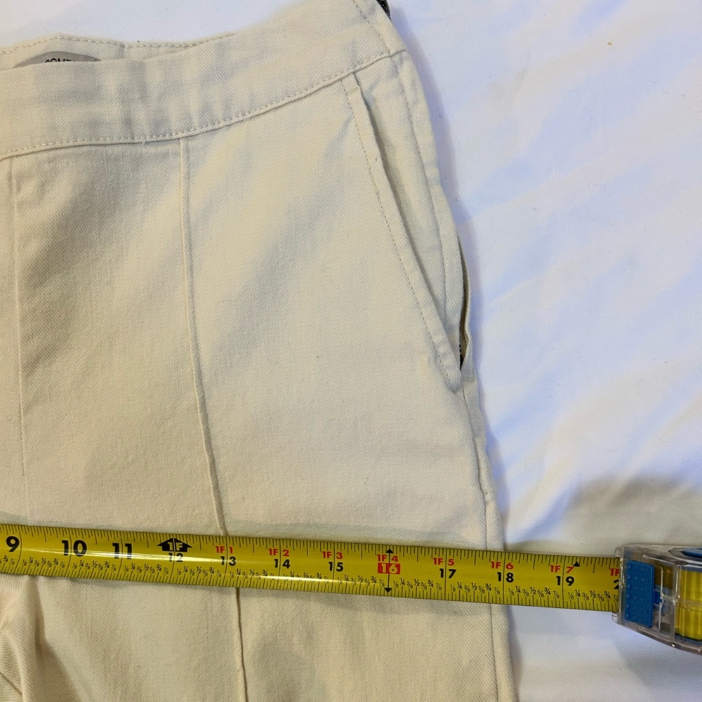 Rachel Comey Off-White Cropped Wide Cuff Pants Side Zip Pockets Front Seam Sz 0 - Picture 9 of 12
